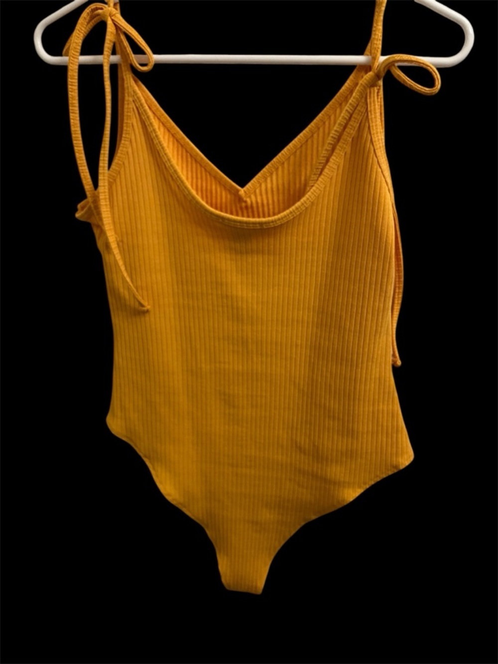H&M Ribbed Mustard Yellow One-Piece Bodysuit - Picture 2 of 4